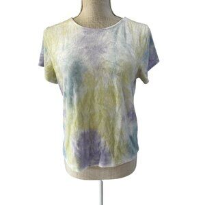 Free People Tie-Dye Short Sleeve T-Shirt Pastel Colors Lightweight Womens S